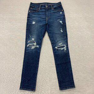 American Eagle Jeans Mens 32 x 32 Slim Fit Distressed Denim Medium Wash